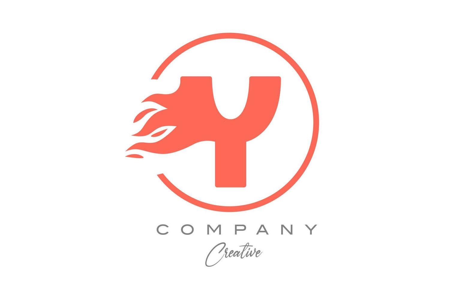 orange y alfabet brev ikon för företags- med lågor. brand design lämplig för en företag logotyp vektor