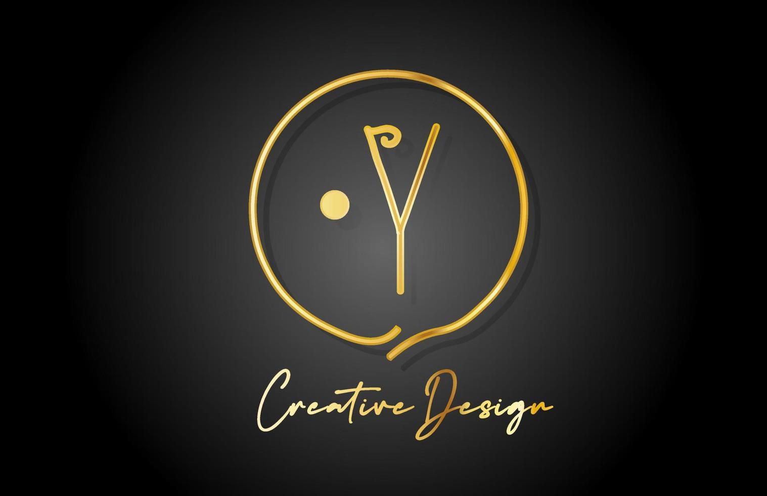 y Gold Gelb Alphabet Brief Logo Symbol Design mit Luxus Jahrgang Stil. golden kreativ Vorlage zum Unternehmen und Geschäft vektor