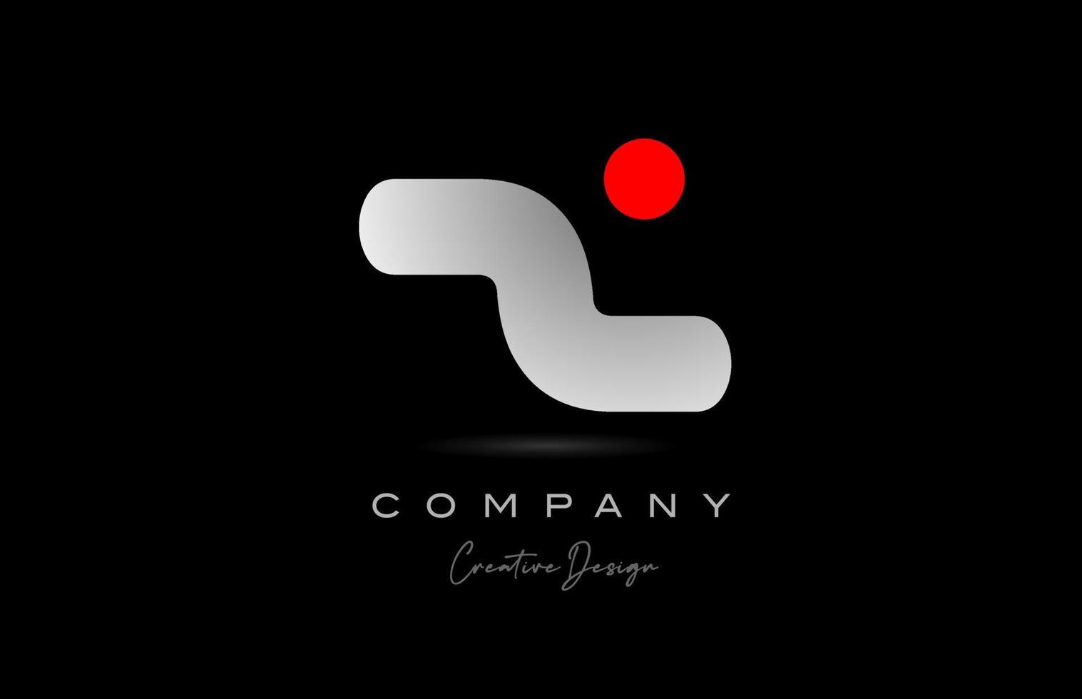 röd grå z alfabet brev logotyp ikon design med punkt. kreativ polygon mall för företag och företag vektor