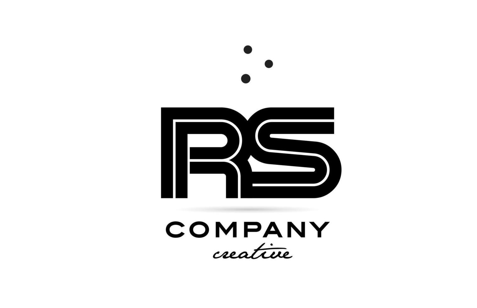 rs svart och vit kombination alfabet djärv brev logotyp med prickar. fogade kreativ mall design för företag och företag vektor