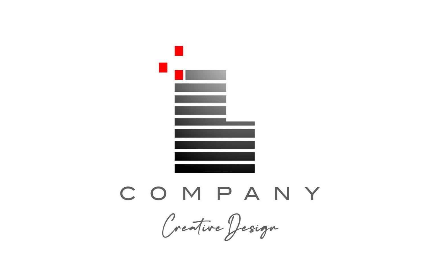 geometrisk l alfabet brev logotyp med linje och prickar. företags- kreativ mall design för företag och företag vektor