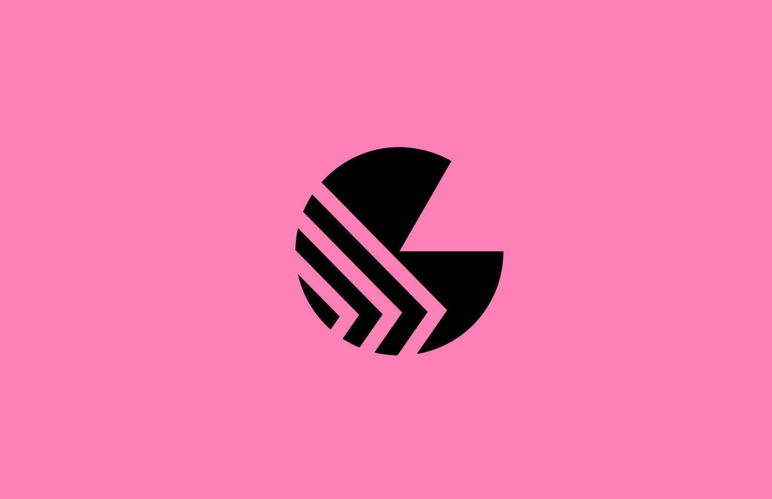 Rosa schwarz G Alphabet Brief Logo Symbol Design mit geometrisch Linien. kreativ Vorlage zum Unternehmen und Geschäft vektor