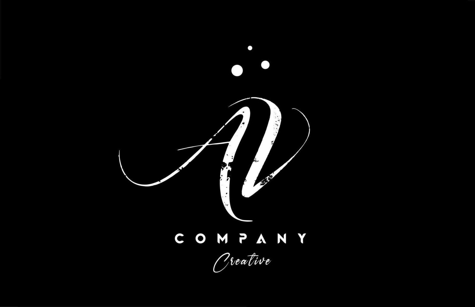 Jahrgang ein V Alphabet Brief Logo Symbol Kombination Design mit Punkte. kreativ Hand geschrieben Vorlage zum Unternehmen vektor