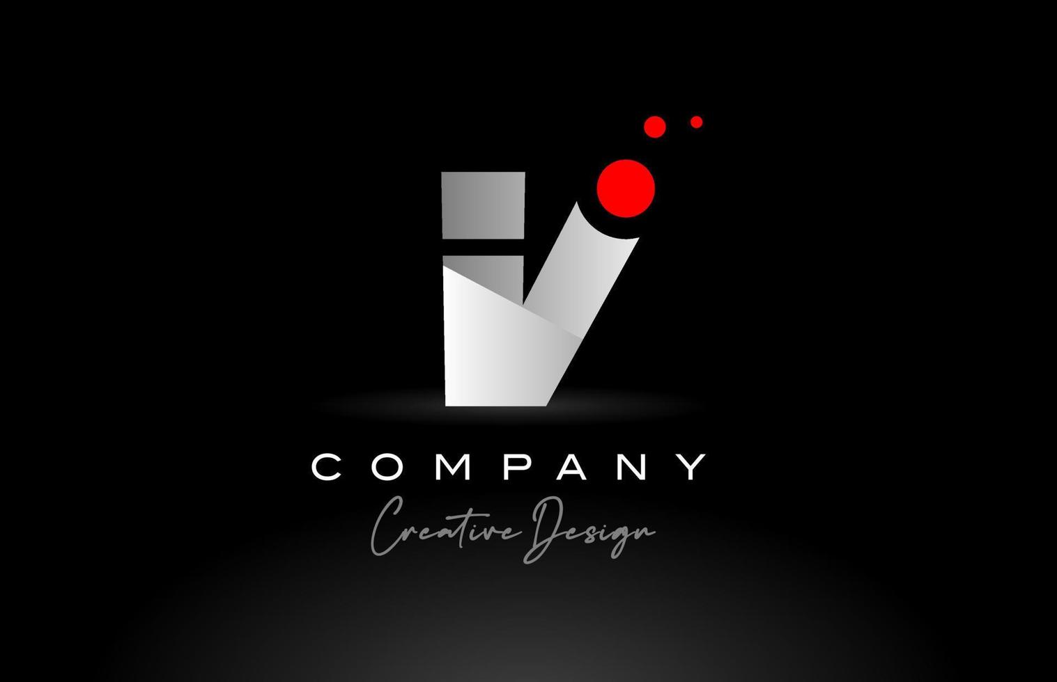 v alfabet brev logotyp med röd punkt och svart och vit Färg. företags- kreativ mall design för företag och företag vektor