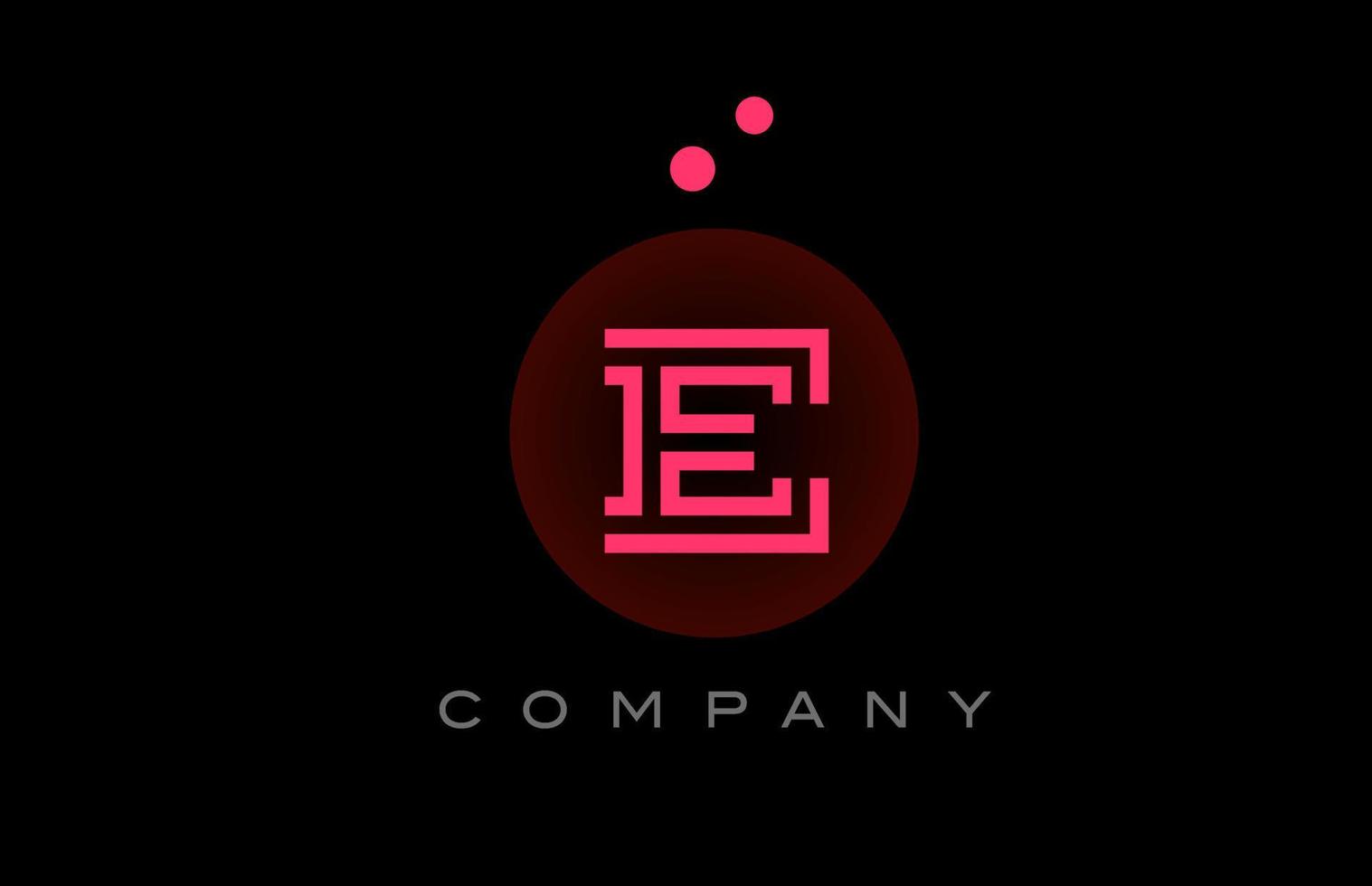 schwarz Rosa e Alphabet Brief Logo Symbol mit Punkte und Kreis. Vorlage Design zum Unternehmen und Geschäft vektor