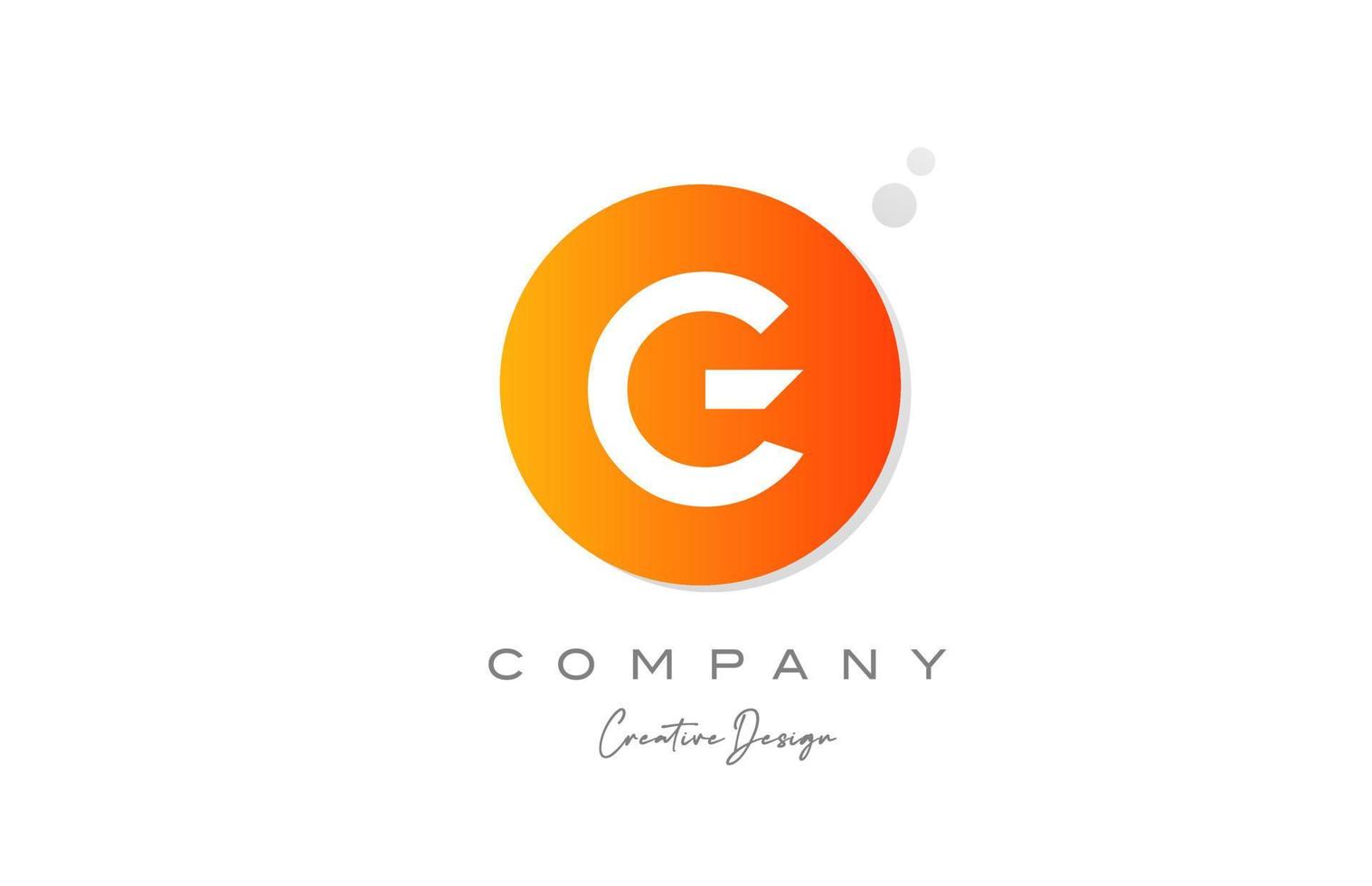 g orange sfär alfabet brev logotyp ikon design med punkt. kreativ mall för företag och företag vektor