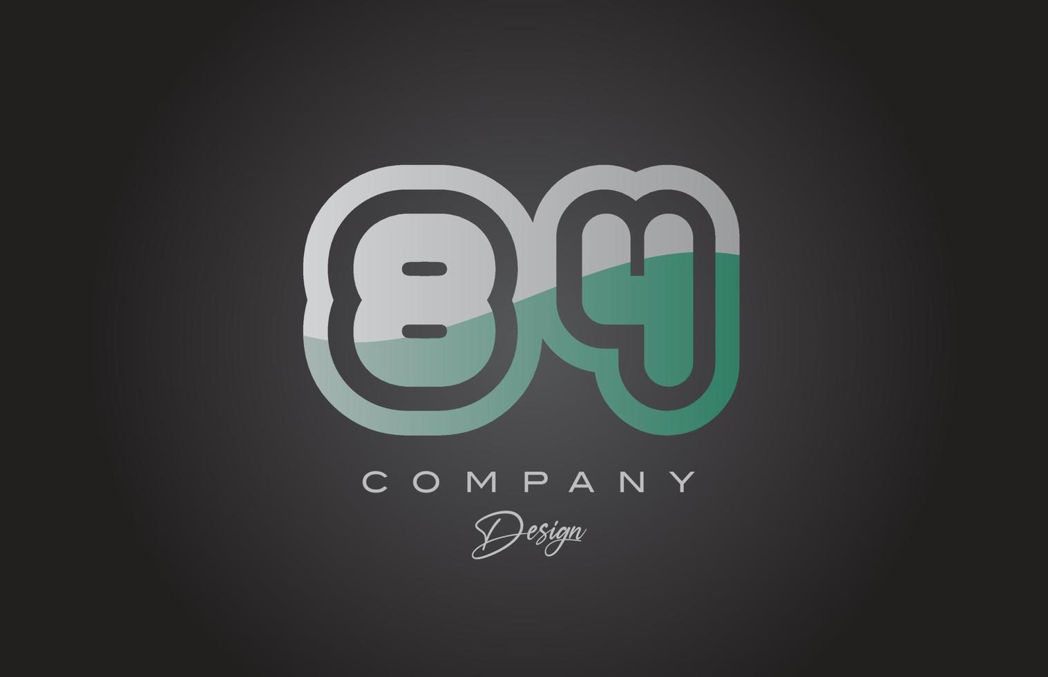 84 Grün grau Nummer Logo Symbol Design. kreativ Vorlage zum Unternehmen und Geschäft vektor