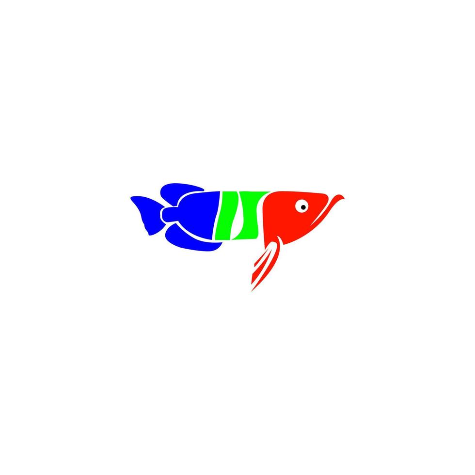 Fisch Symbol Illustration Design mit drei Farben vektor