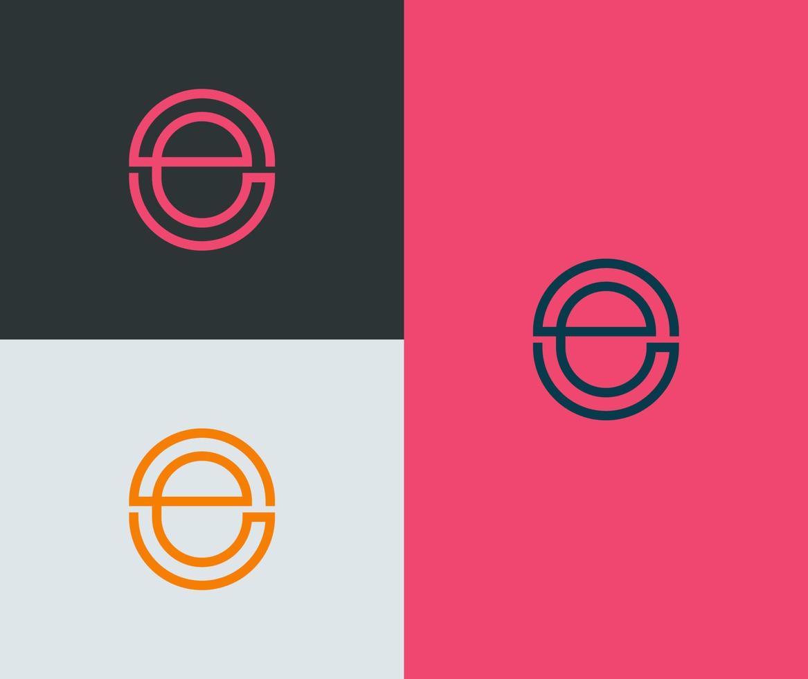 Monoline Konzept. kreativ Brief e Logo Vektor Vorlage. modern und futuristisch Konzept.