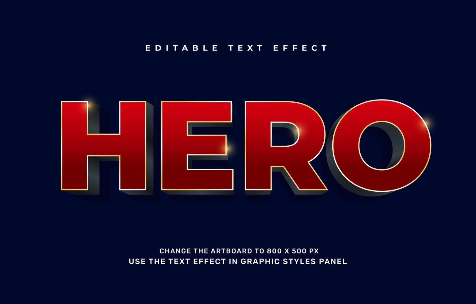 hjälte redigerbar text effekt mall vektor