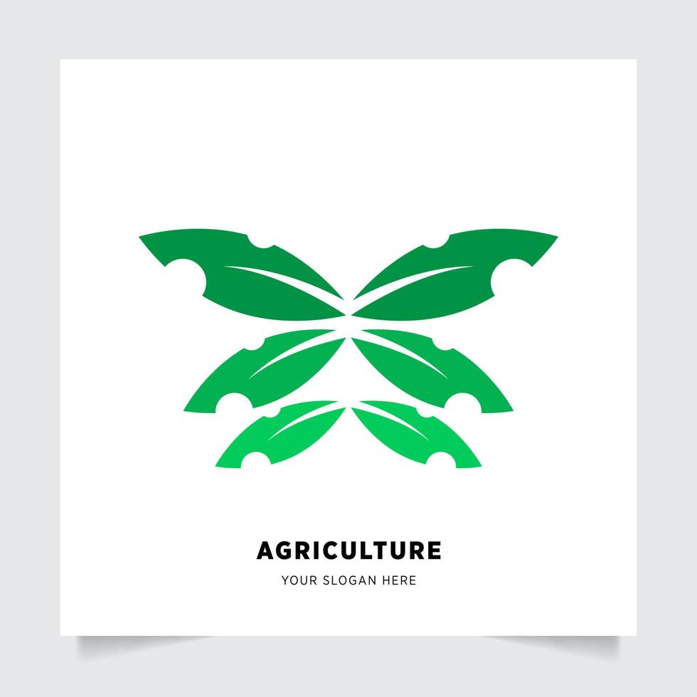 eben Emblem Logo Design zum Landwirtschaft mit das Konzept von Grün Blätter Vektor. Grün Natur Logo benutzt zum landwirtschaftlich Systeme, Bauern, und Plantage Produkte. Logo Vorlage. vektor