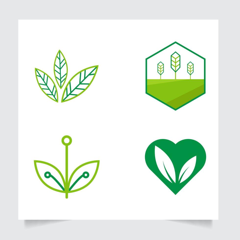 einstellen Sammlung eben Emblem Logo Design zum Landwirtschaft mit das Konzept von Grün Blätter Vektor. Grün Natur Logo benutzt zum landwirtschaftlich Systeme, Bauern, und Plantage Produkte. Logo Vorlage. vektor