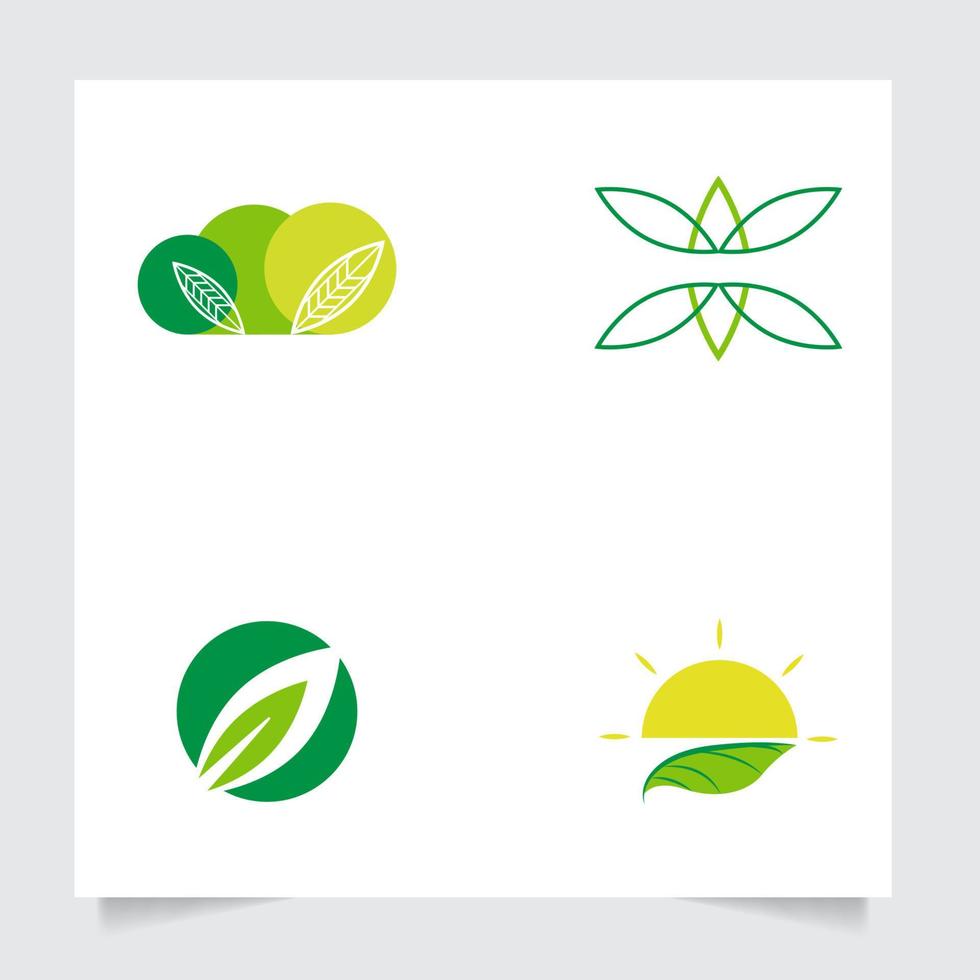 einstellen Sammlung eben Emblem Logo Design zum Landwirtschaft mit das Konzept von Grün Blätter Vektor. Grün Natur Logo benutzt zum landwirtschaftlich Systeme, Bauern, und Plantage Produkte. Logo Vorlage. vektor