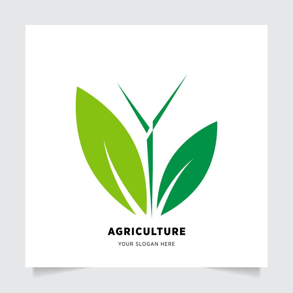 eben Emblem Logo Design zum Landwirtschaft mit das Konzept von Grün Blätter Vektor. Grün Natur Logo benutzt zum landwirtschaftlich Systeme, Bauern, und Plantage Produkte. Logo Vorlage. vektor