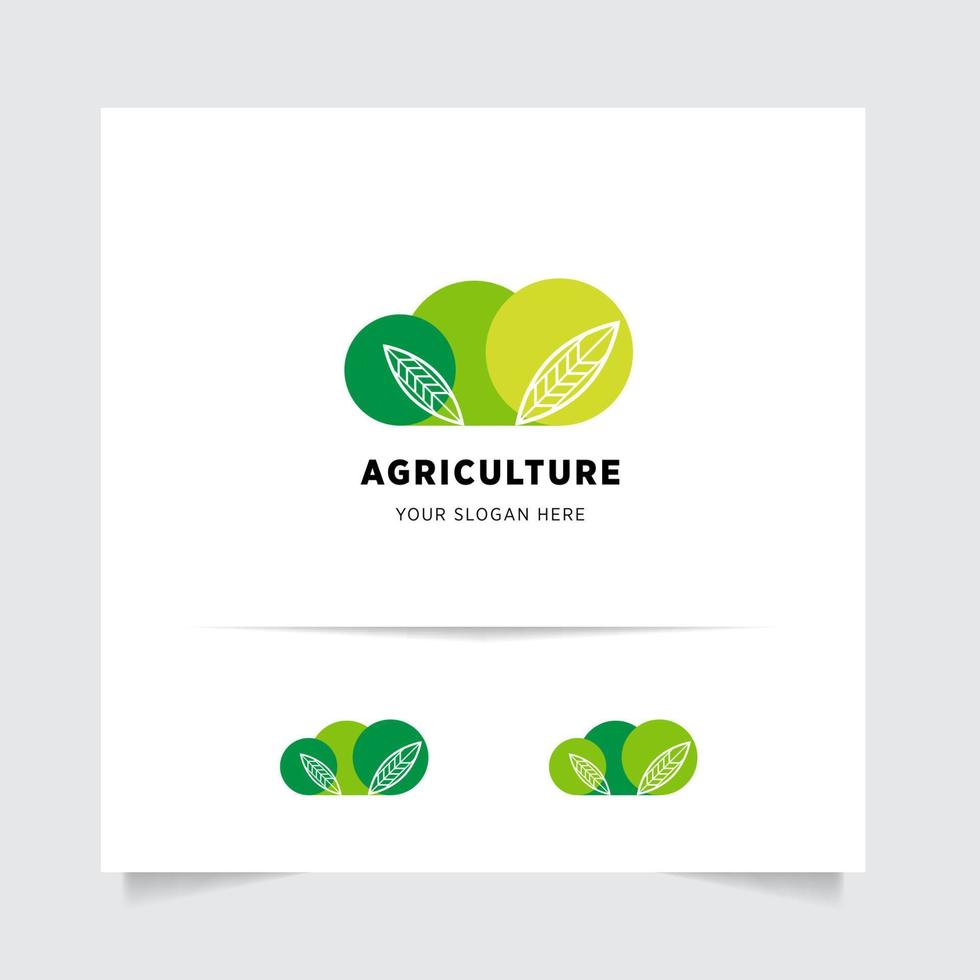 eben Emblem Logo Design zum Landwirtschaft mit das Konzept von Grün Blätter Vektor. Grün Natur Logo benutzt zum landwirtschaftlich Systeme, Bauern, und Plantage Produkte. Logo Vorlage. vektor