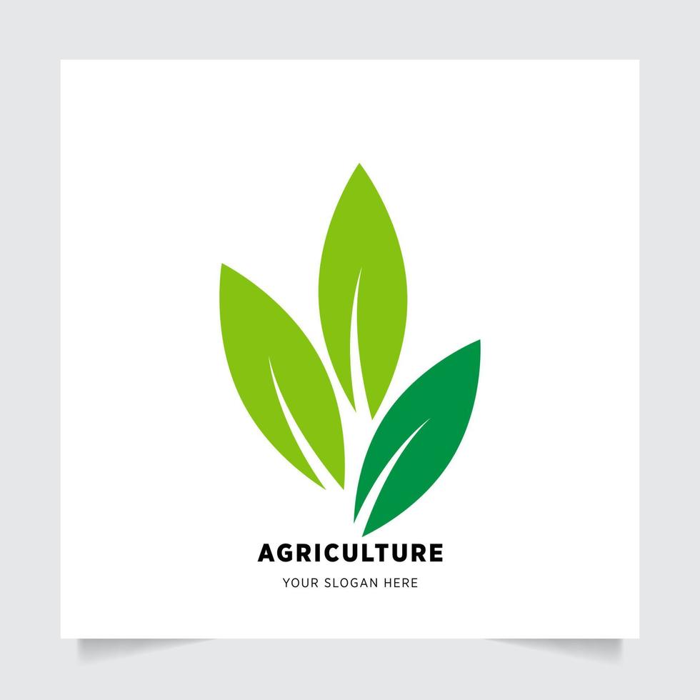 eben Emblem Logo Design zum Landwirtschaft mit das Konzept von Grün Blätter Vektor. Grün Natur Logo benutzt zum landwirtschaftlich Systeme, Bauern, und Plantage Produkte. Logo Vorlage. vektor