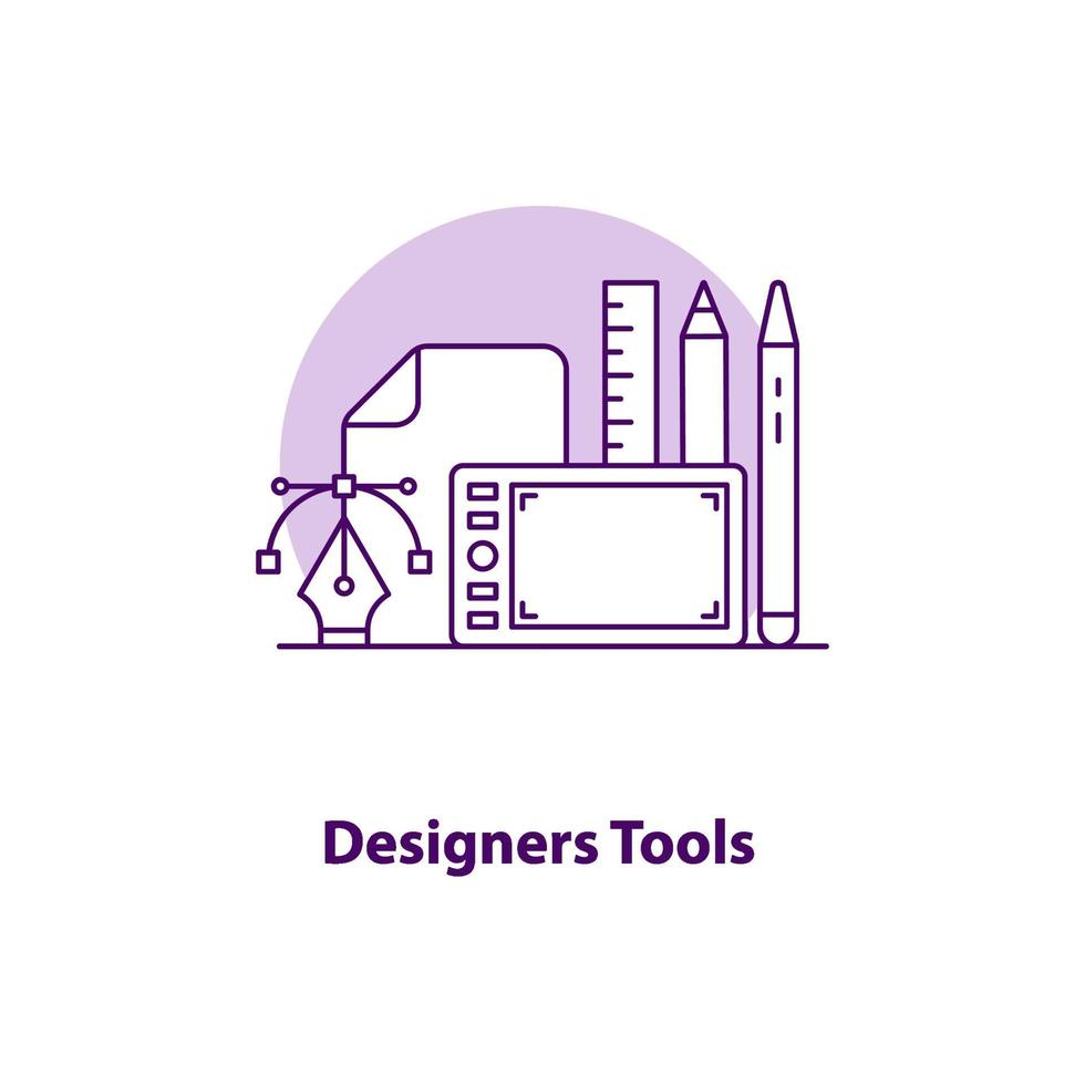 Designer-Tools kreative UI-Konzept-Symbol vektor