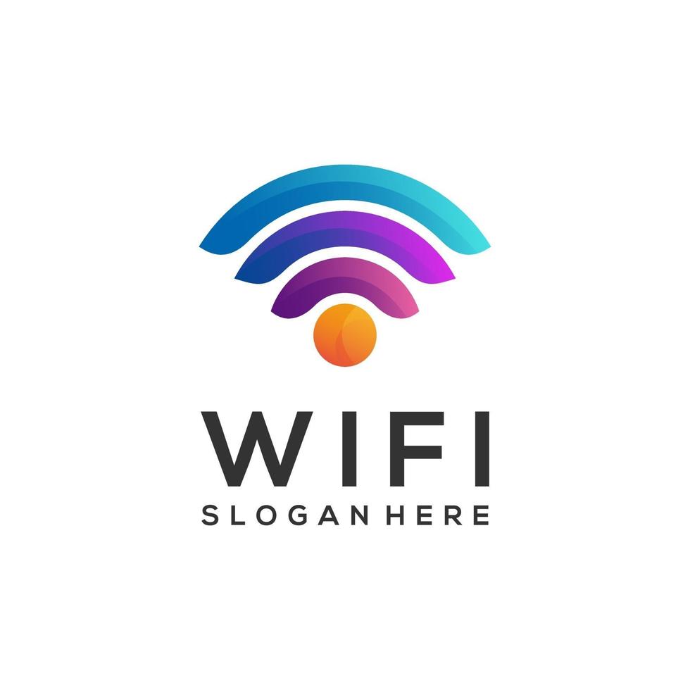 logotyp wifi färgstark lutning vektor