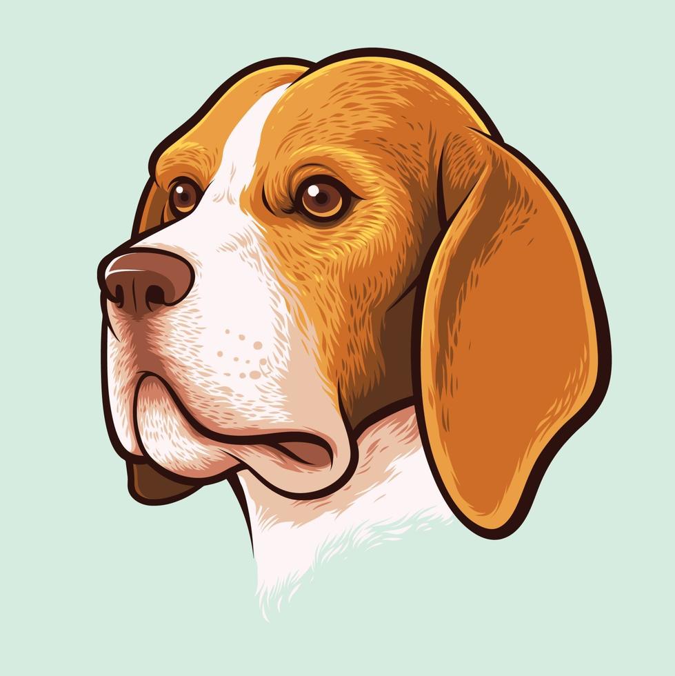 beagle hund porträtt vektor