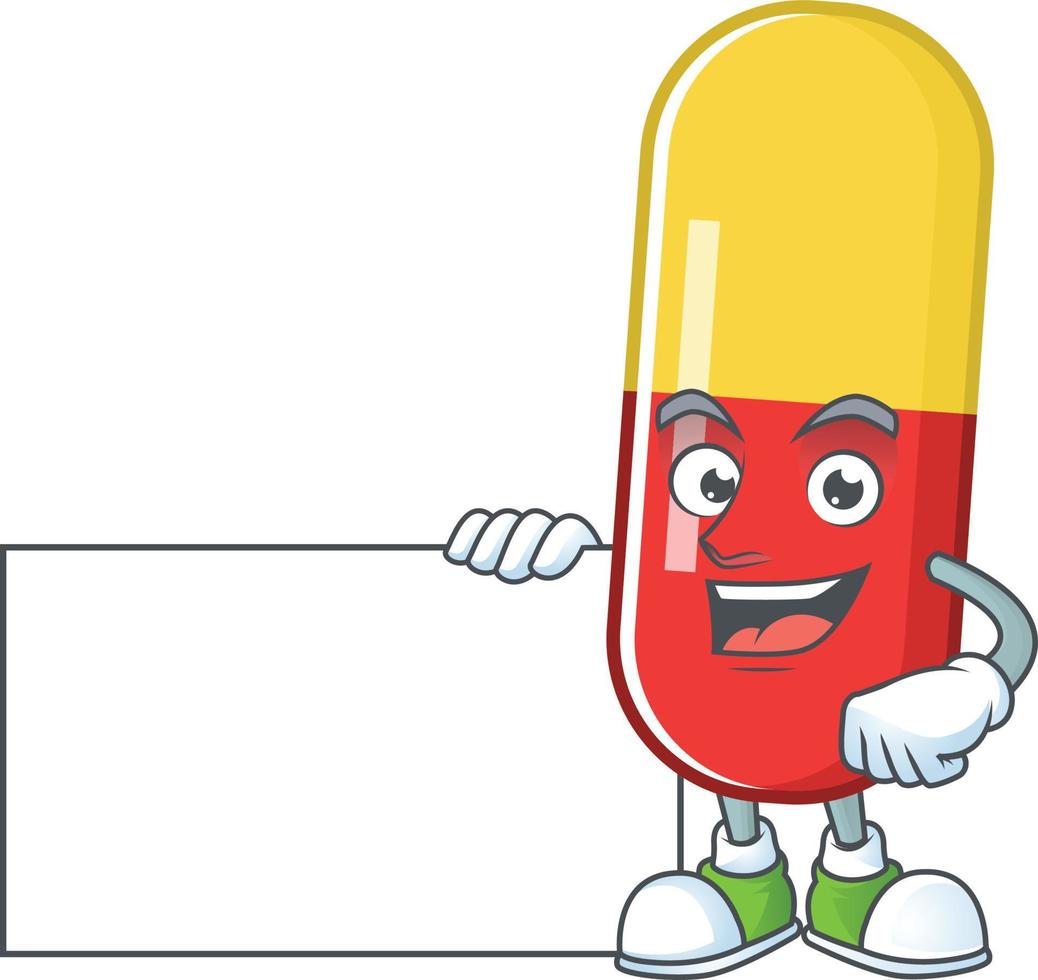 rot Gelb Kapseln Karikatur Charakter vektor