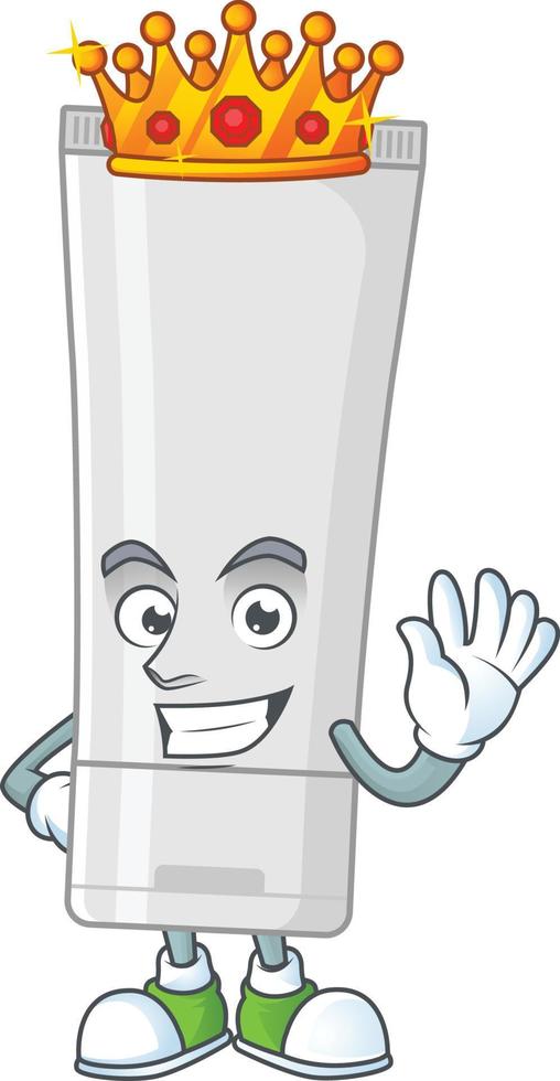 Weiß Plastik Tube Karikatur Charakter vektor