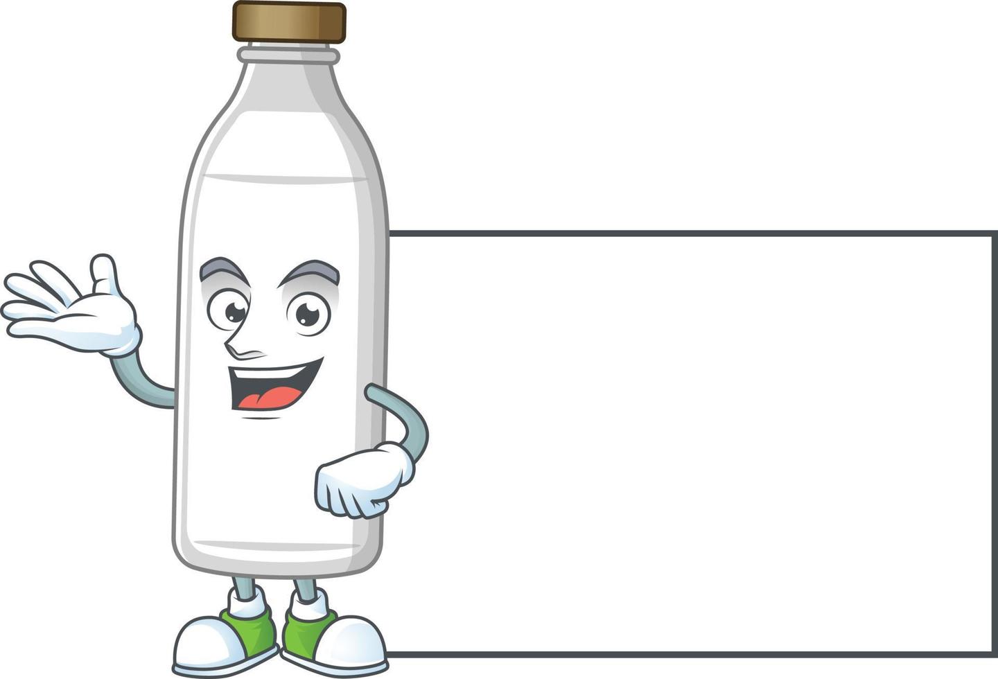 Milch Flasche Karikatur Charakter vektor