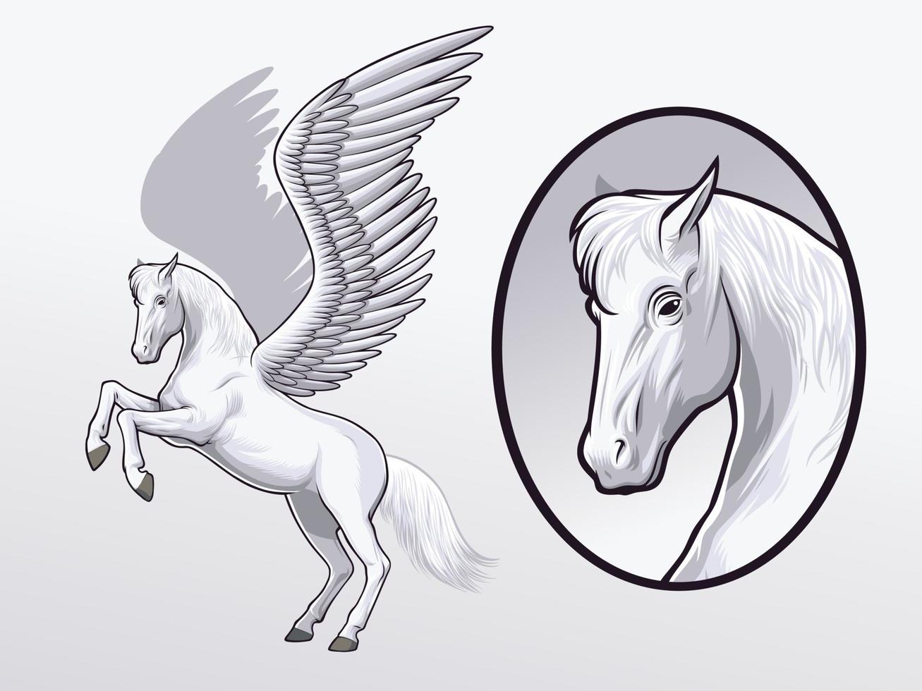 pegasus ritning för illustration och designelement vektor