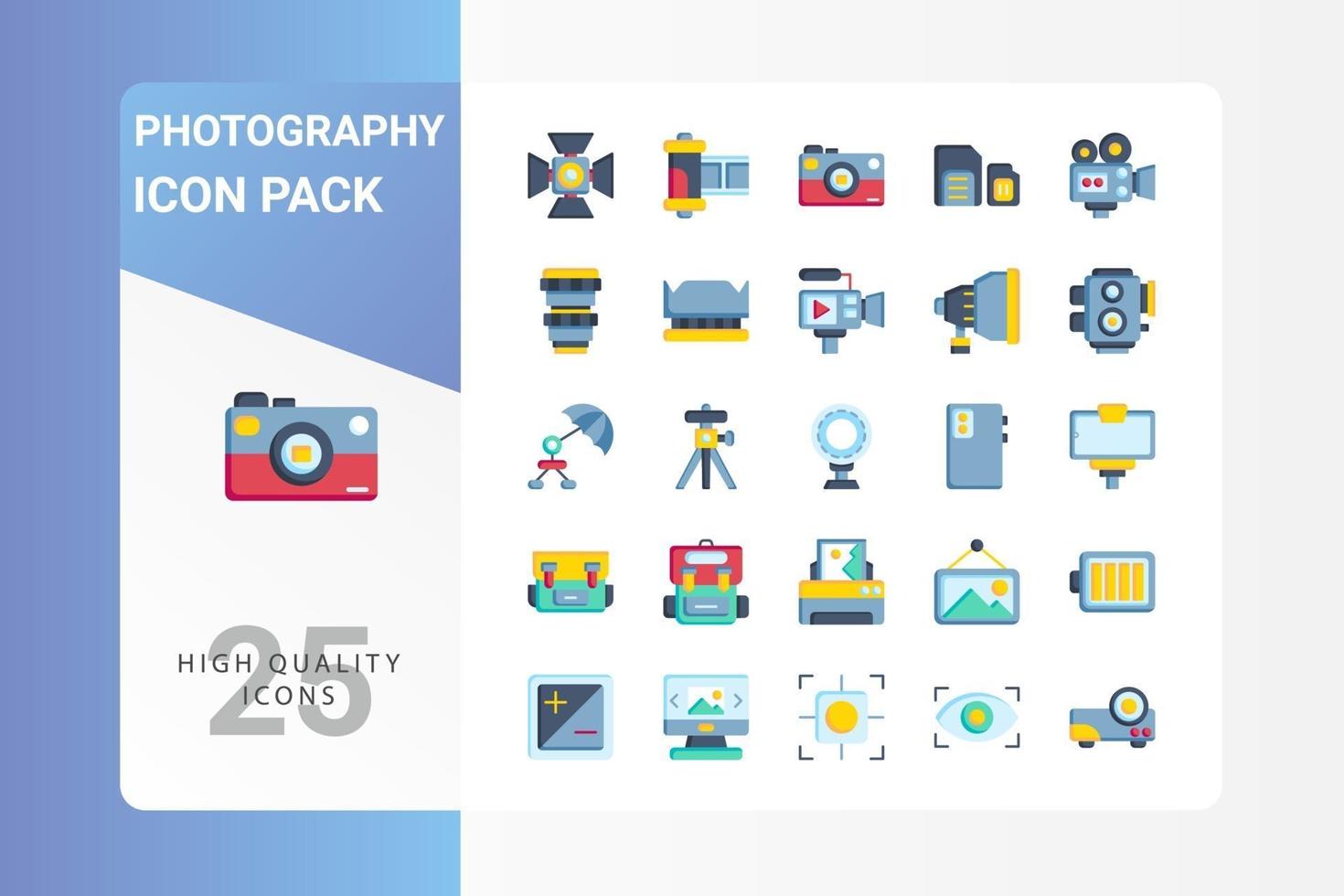 fotografering ikonpaket för din webbplats design, logotyp, app, ui vektor