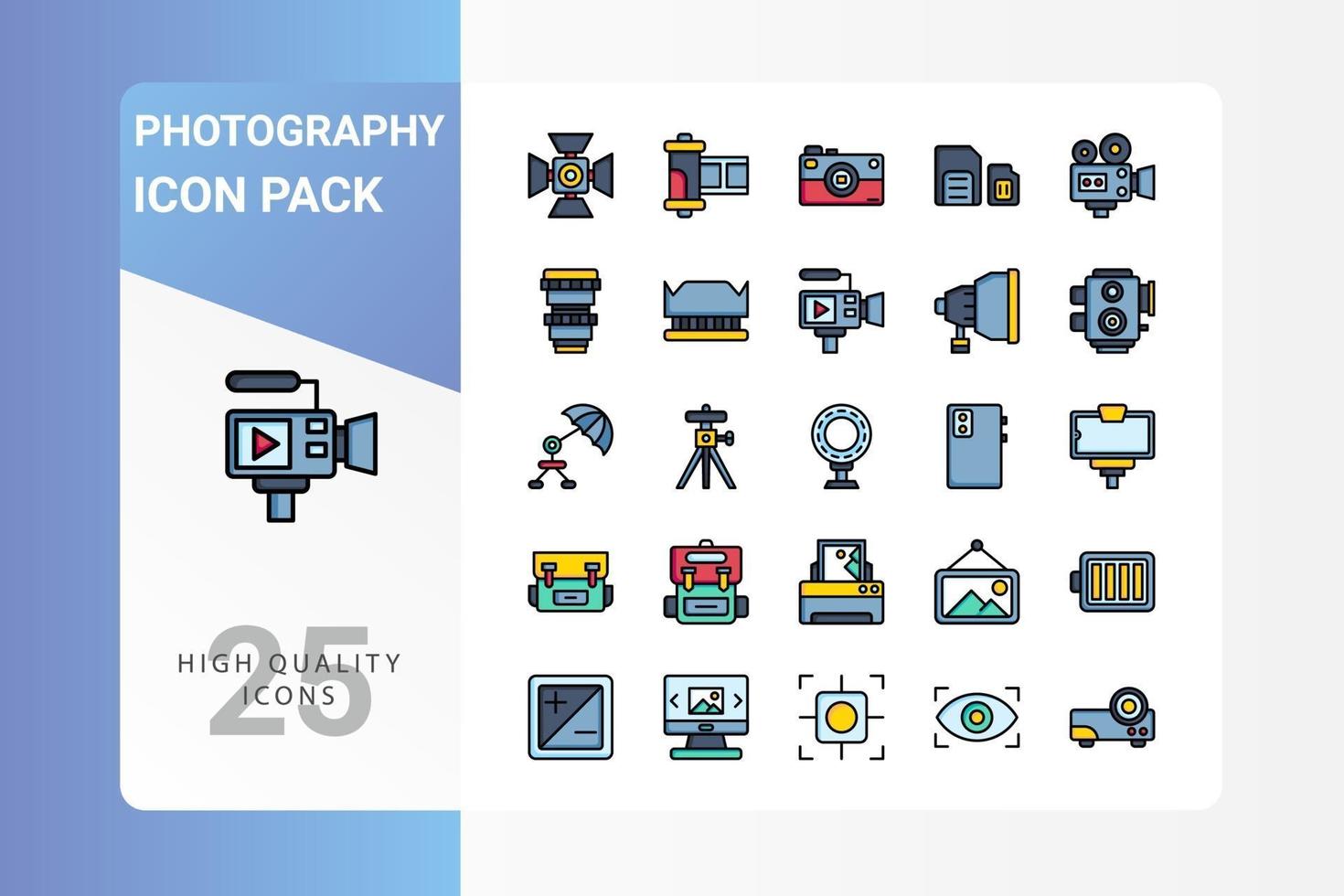 fotografering ikonpaket för din webbplats design, logotyp, app, ui vektor