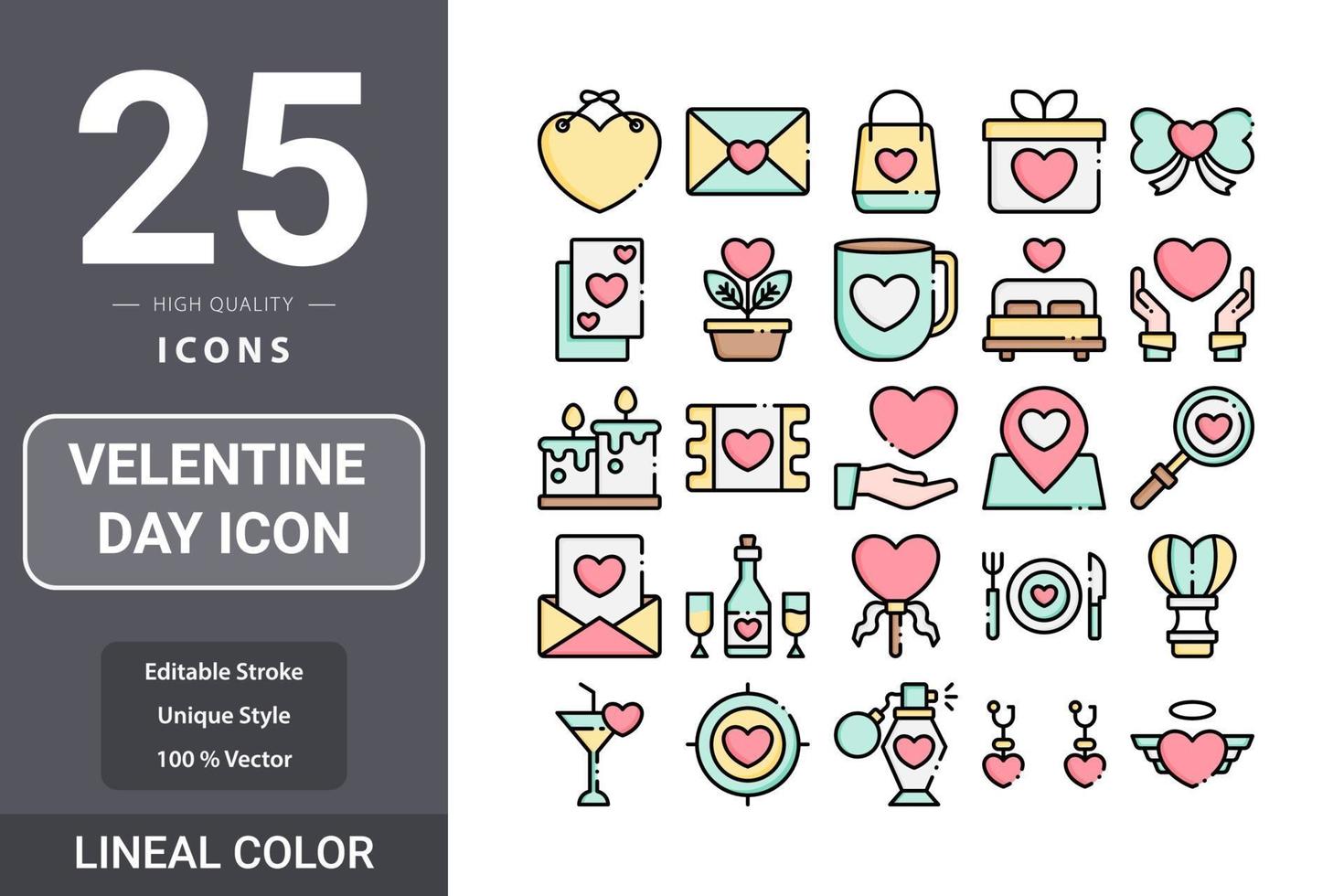 Valentinstag Icon Pack für Ihr Website-Design, Logo, App, UI vektor
