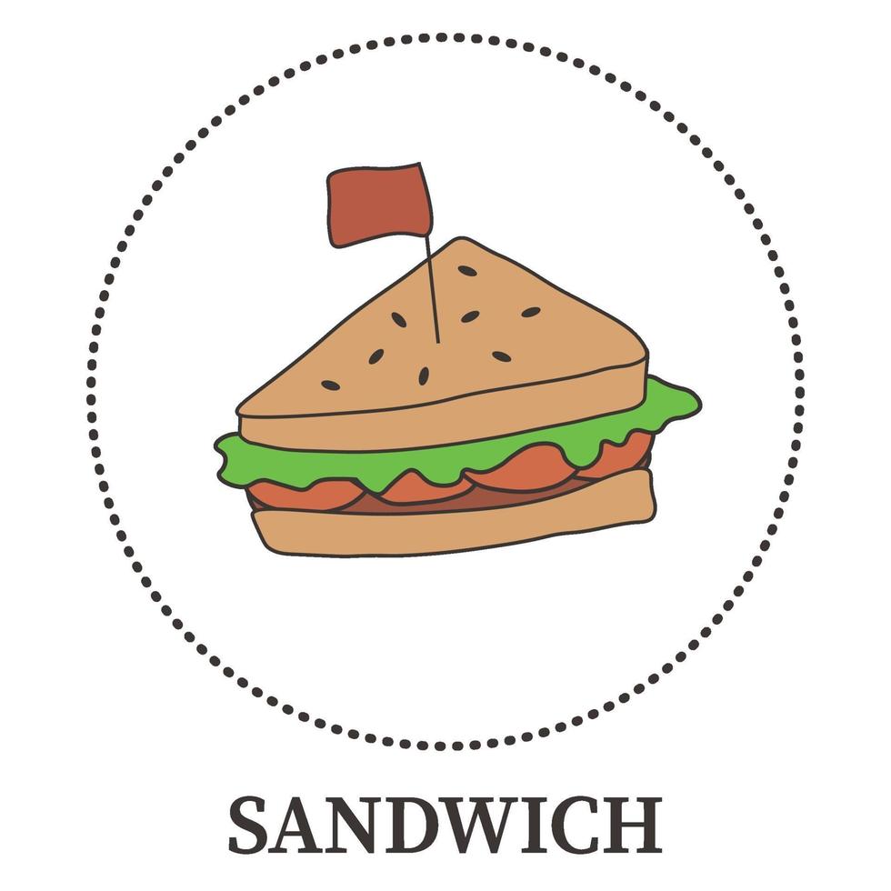 abstraktes großes Sandwich auf weißem Hintergrund - Vektor