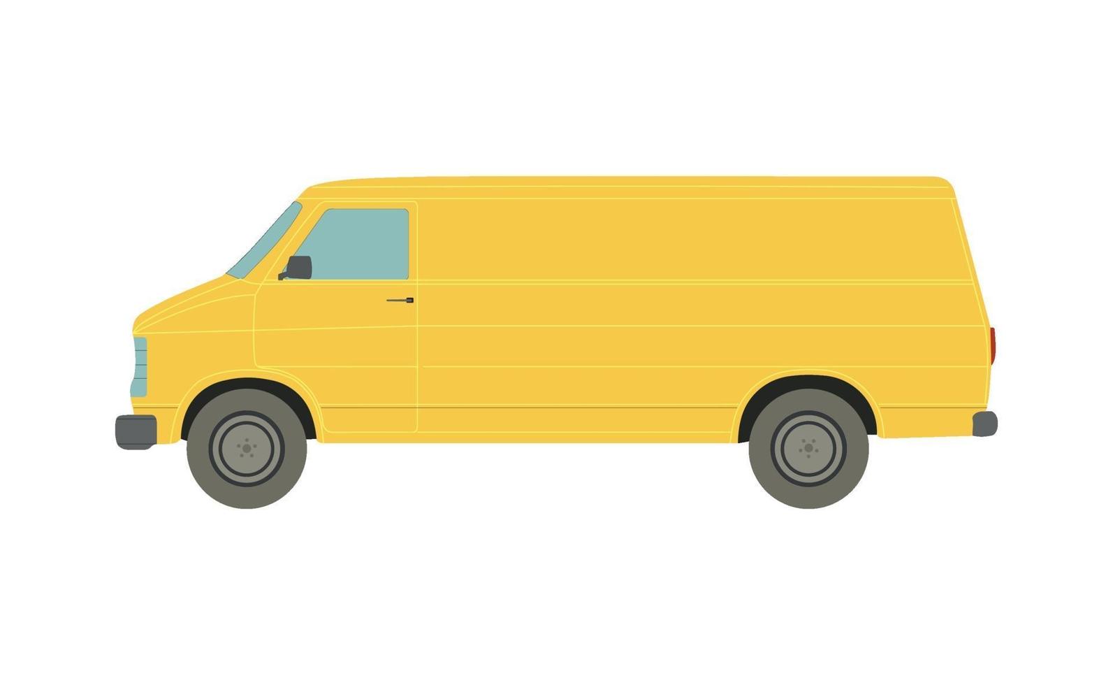 stor gul skåpbil på en vit bakgrund - vektor