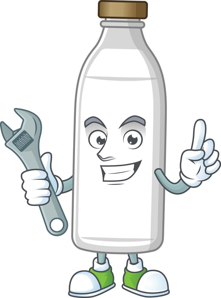 Milch Flasche Karikatur Charakter vektor