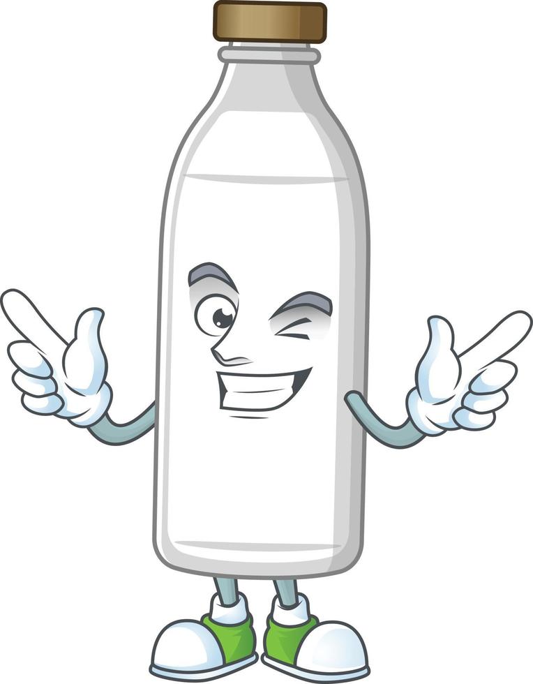 Milch Flasche Karikatur Charakter vektor