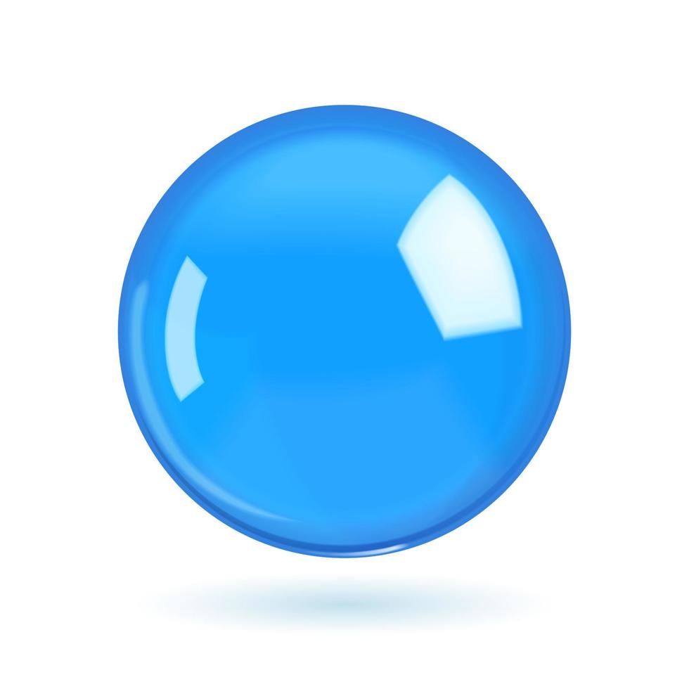 3d Illustration von schwebend Blau Farbe Blase auf Weiß Hintergrund vektor