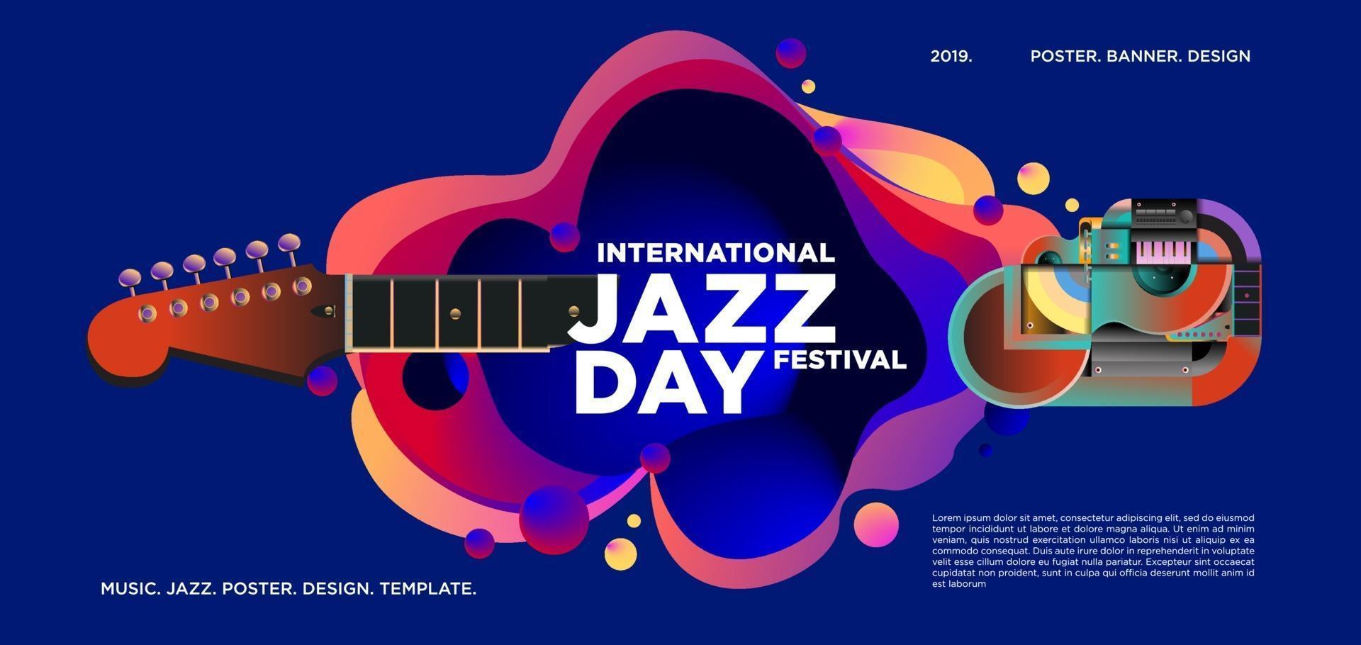 Vektor bunte internationale Jazz Tag Banner Design