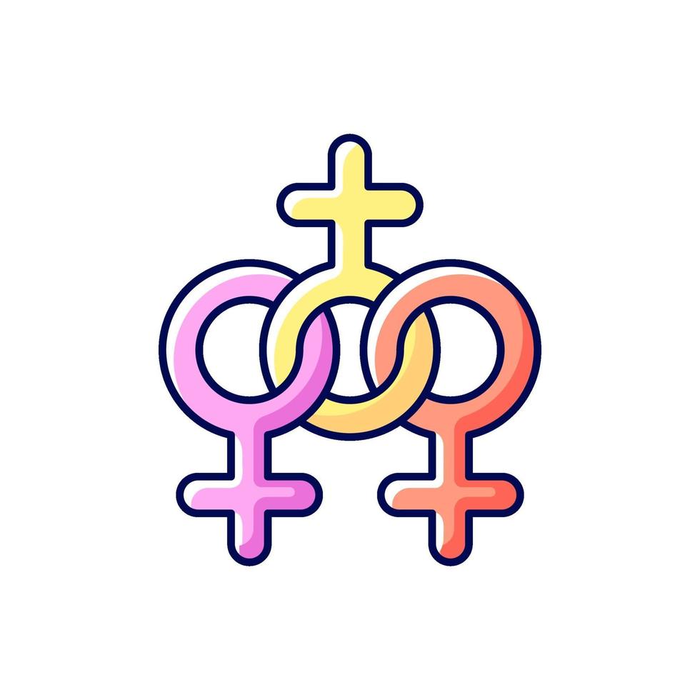 Frauengemeinschaft RGB Farbikone vektor