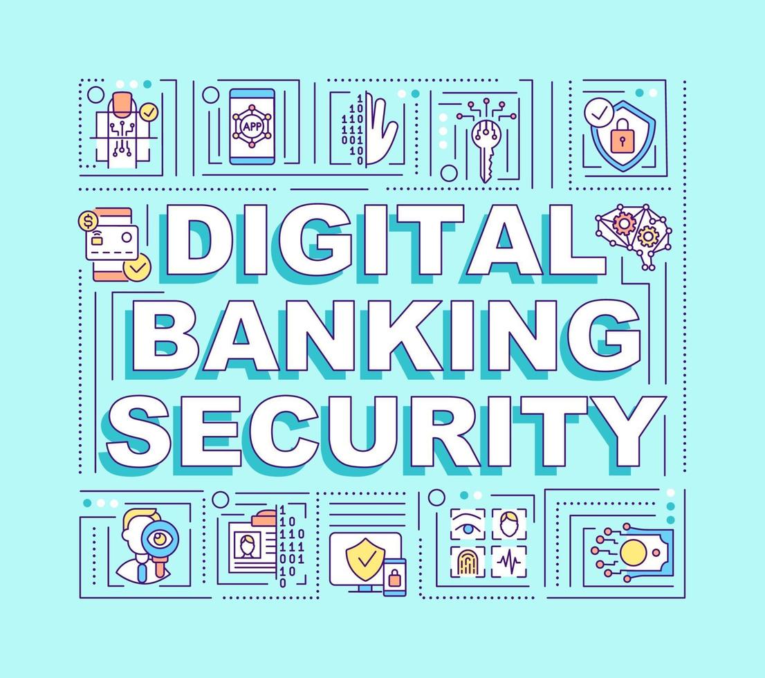 Digital Banking Security Wort Konzepte Banner vektor