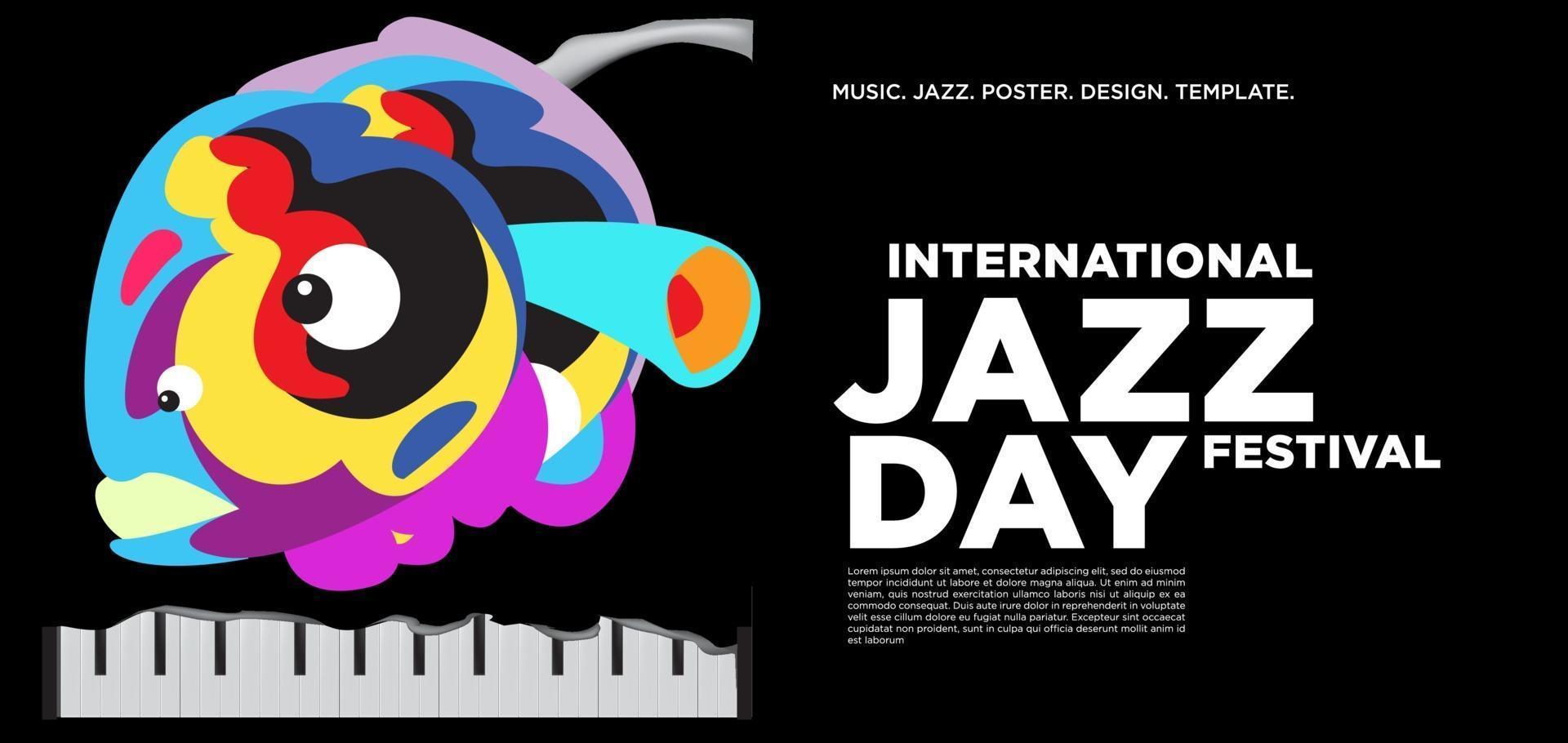 vektor färgglada internationella jazz dag banner design