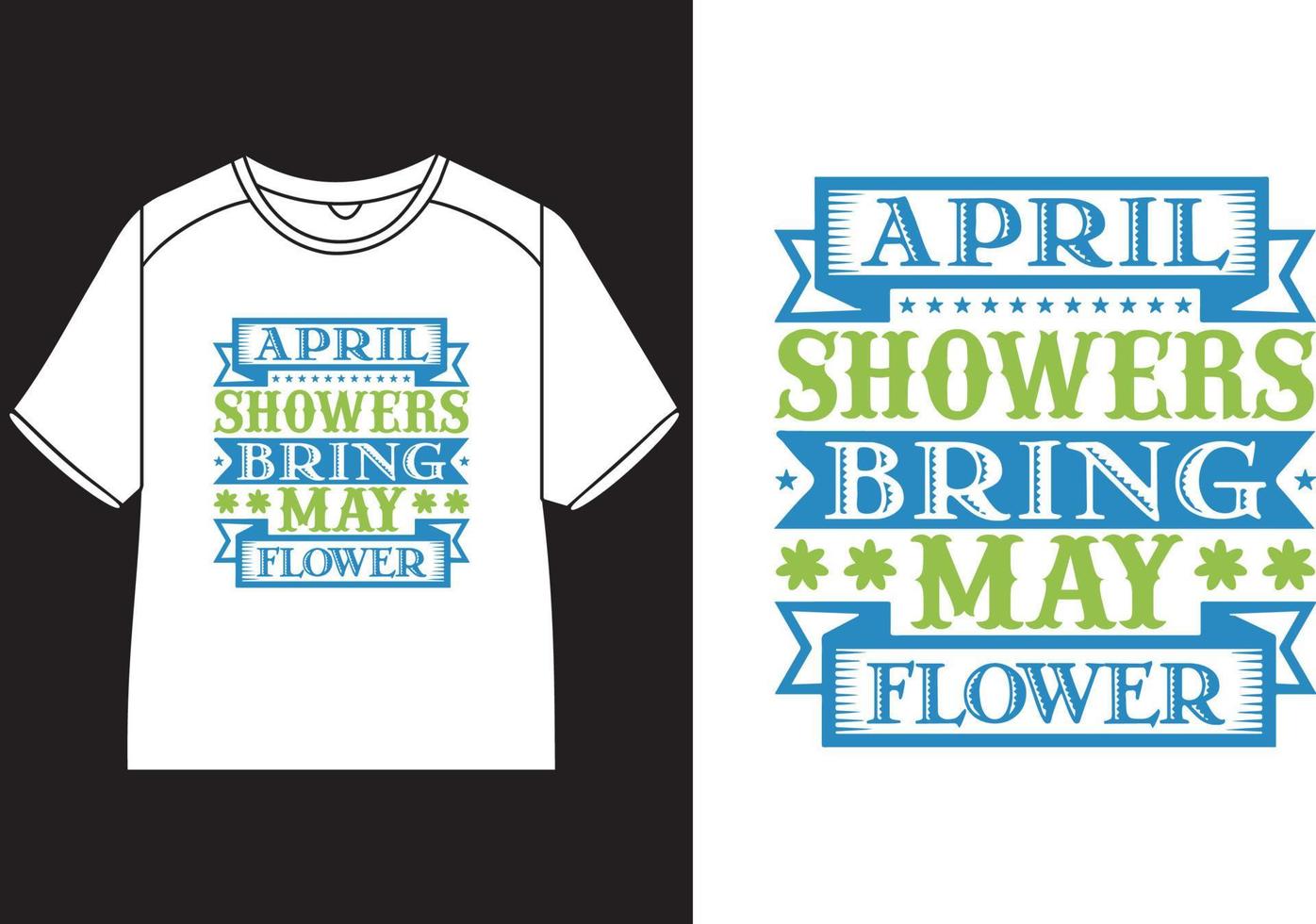 April Duschen bringen kann Blume T-Shirt Design vektor