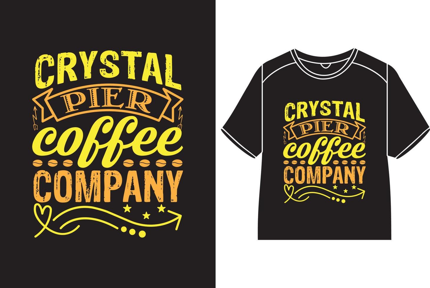 kristall pir kaffe företag t-shirt design vektor