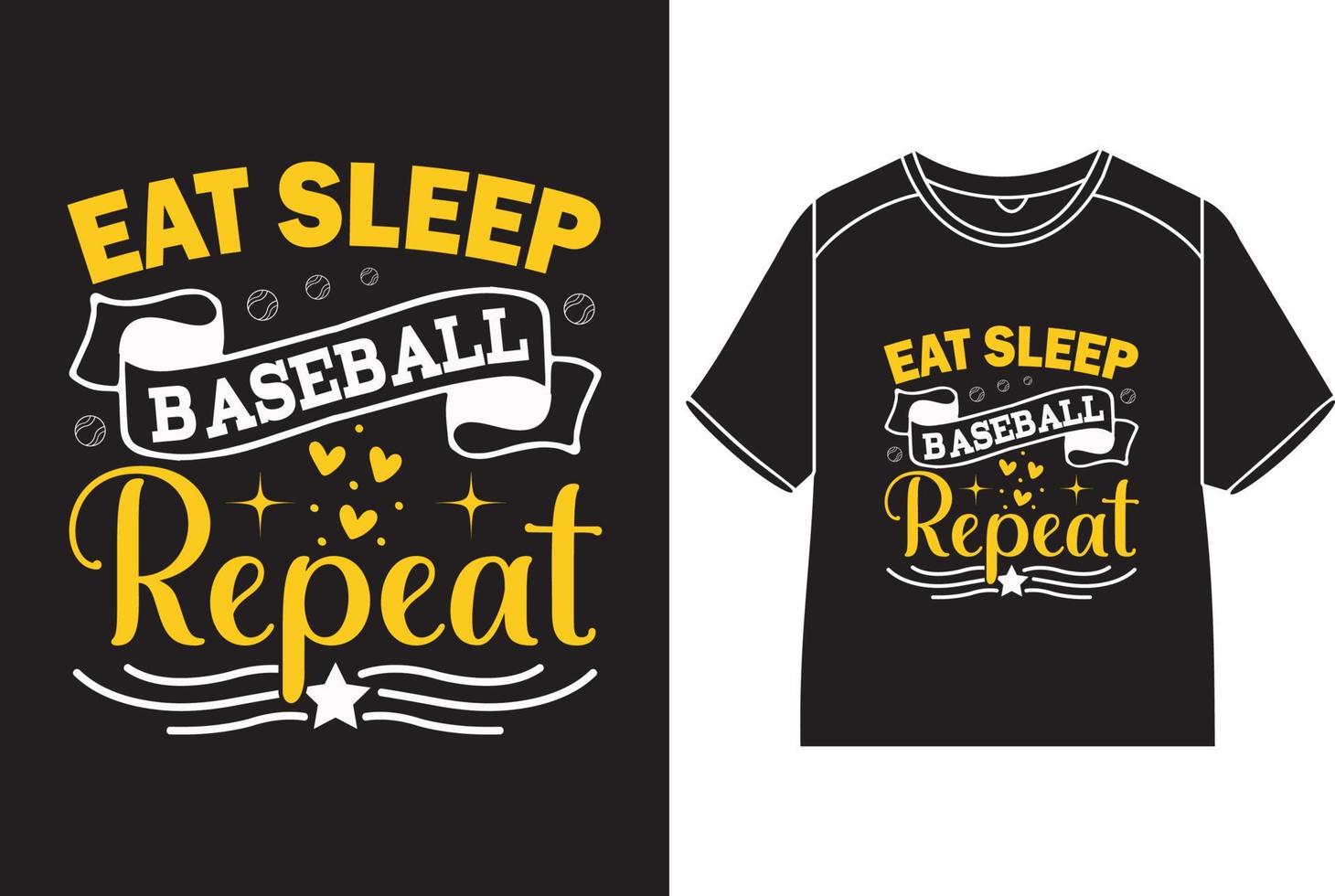 Essen Schlaf Baseball wiederholen T-Shirt Design vektor