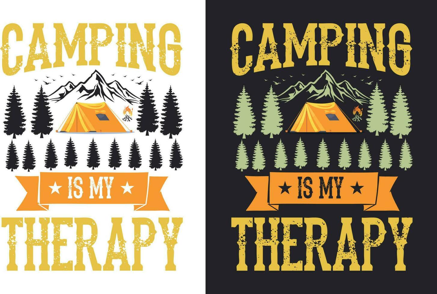 camping t skjorta design bunt t-shirt design för camping älskare vektor