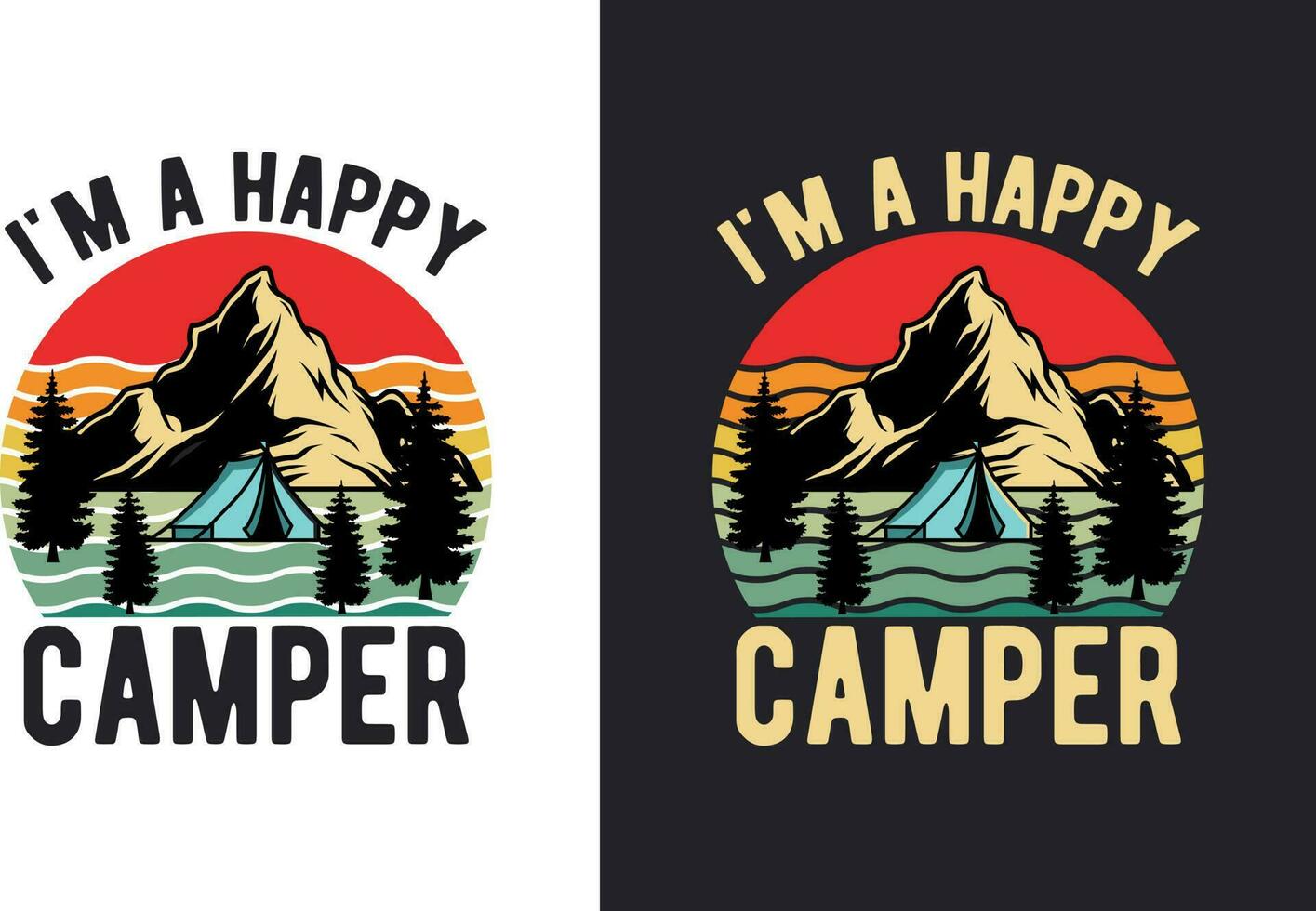 kreativ retro årgång camping t skjorta design fri ladda ner, camping element fri ladda ner vektor