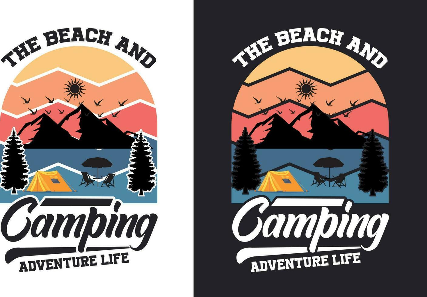 camping t skjorta design bunt t-shirt design för camping älskare vektor