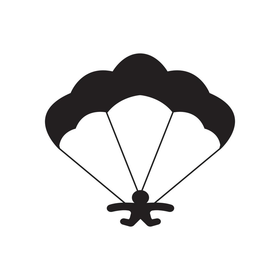 fallskärmshoppning eller skärmflygning ikon, vektor illustration symbol design.