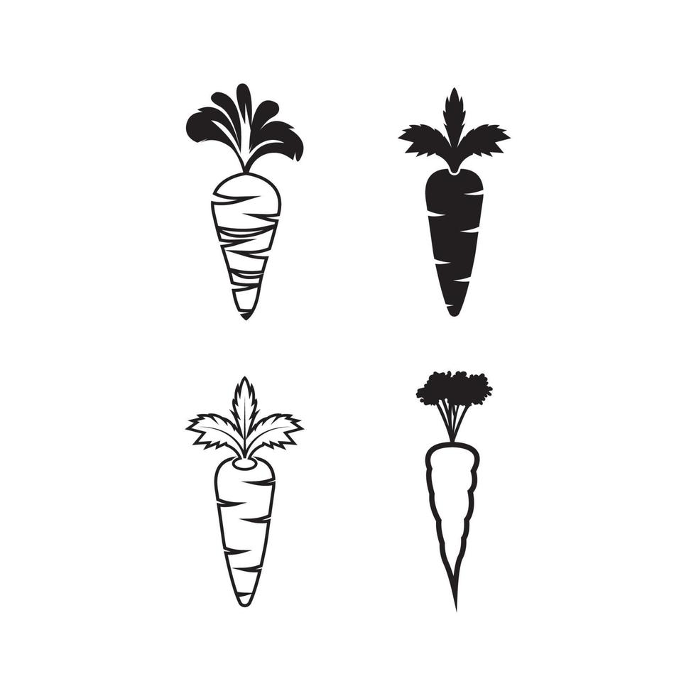 färsk morot vegetabiliska ikon, logotyp vektor illustration design mall.