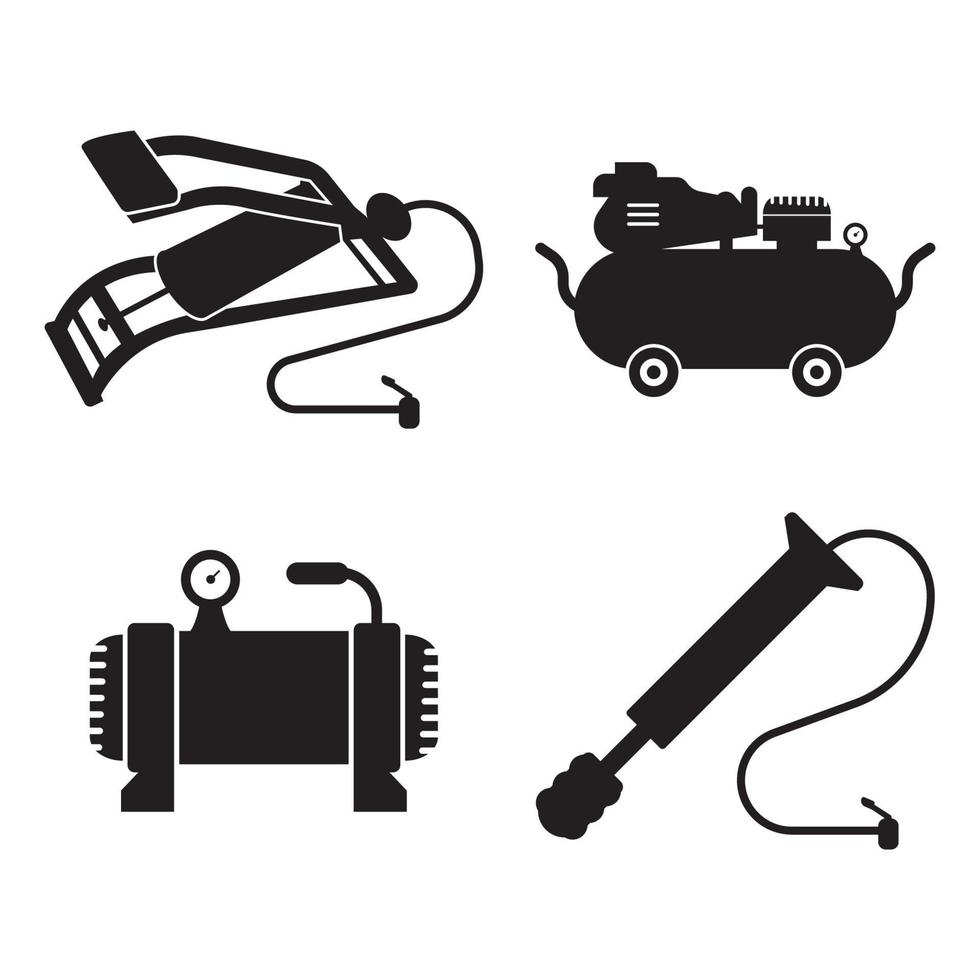 luft pump och kompressor ikon, logotyp vektor illustration design mall.