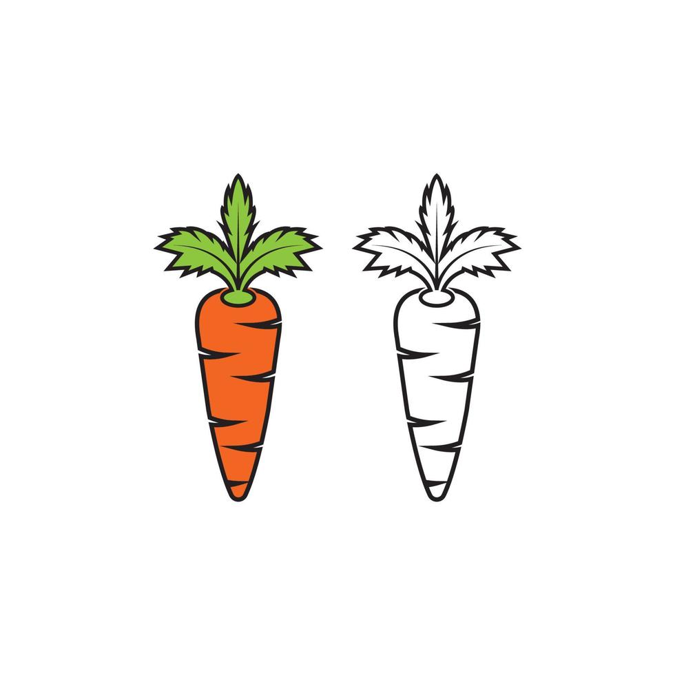 frisch Karotte Gemüse Symbol, Logo Vektor Illustration Design Vorlage.