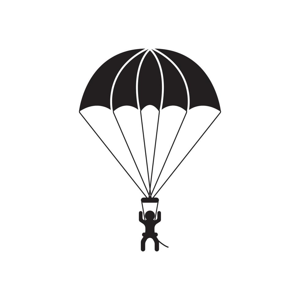 fallskärmshoppning eller skärmflygning ikon, vektor illustration symbol design.